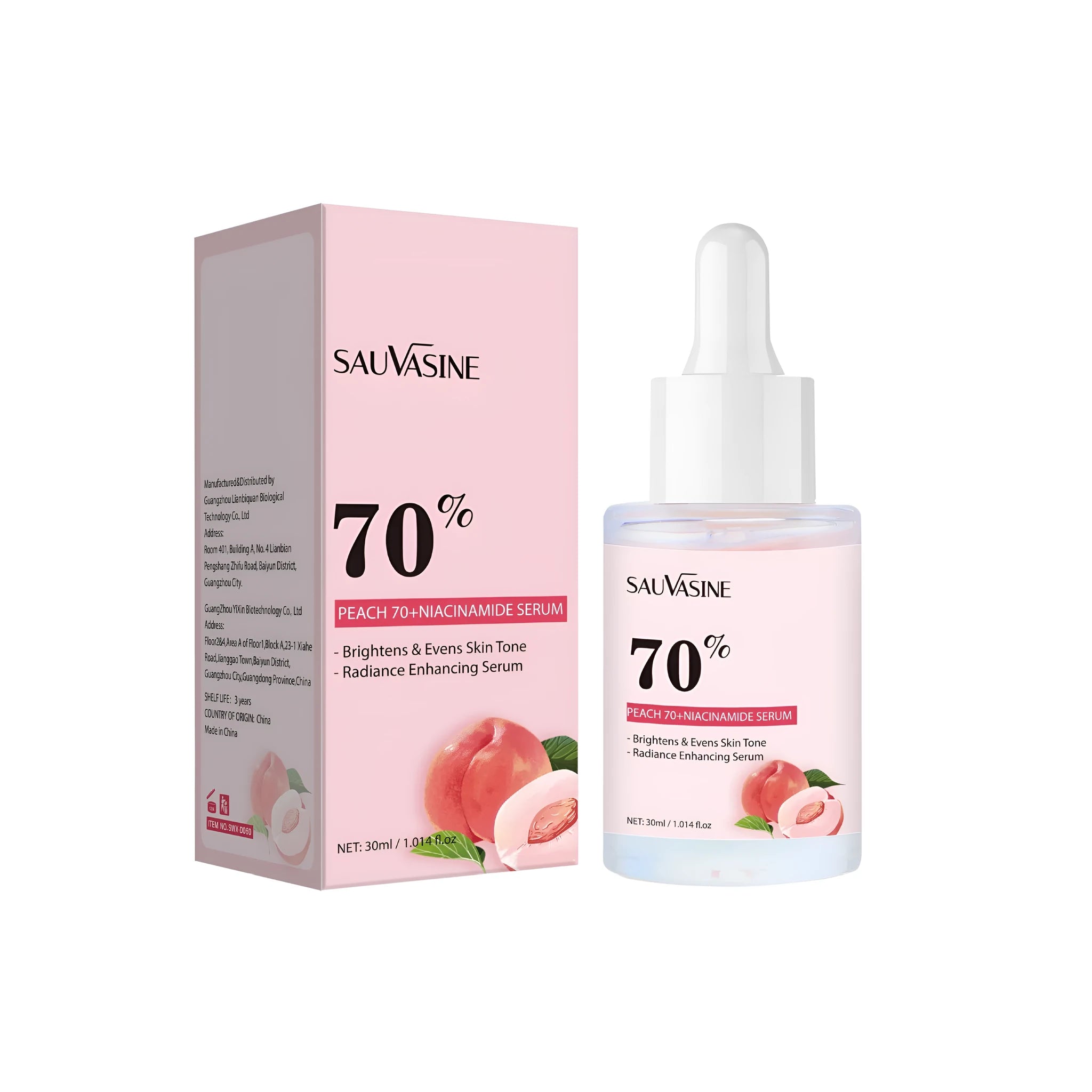 Nicotinamide care solution 30ml in clear glass bottle with SWXD060 style