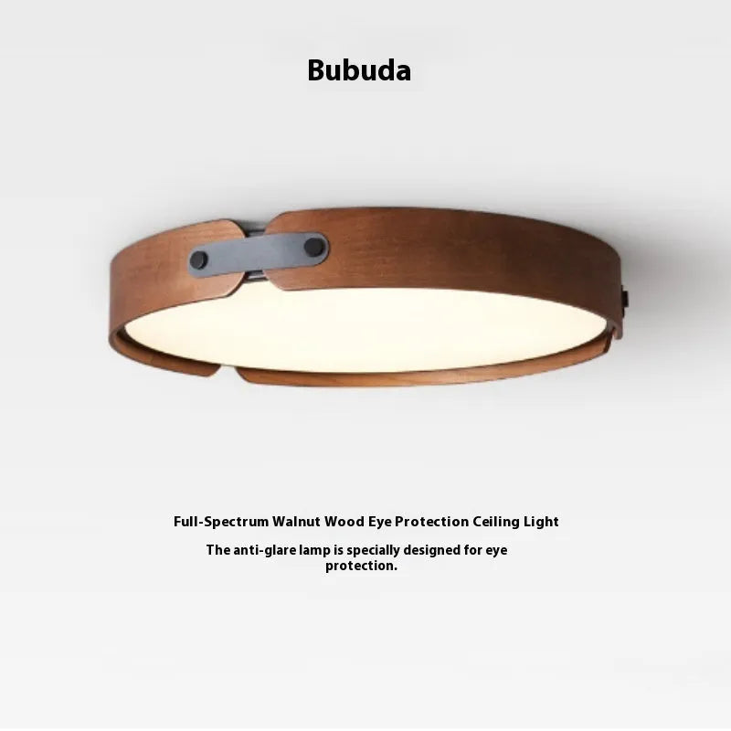 Japanese style wooden ceiling lamp with PMMA shade in warm light colour