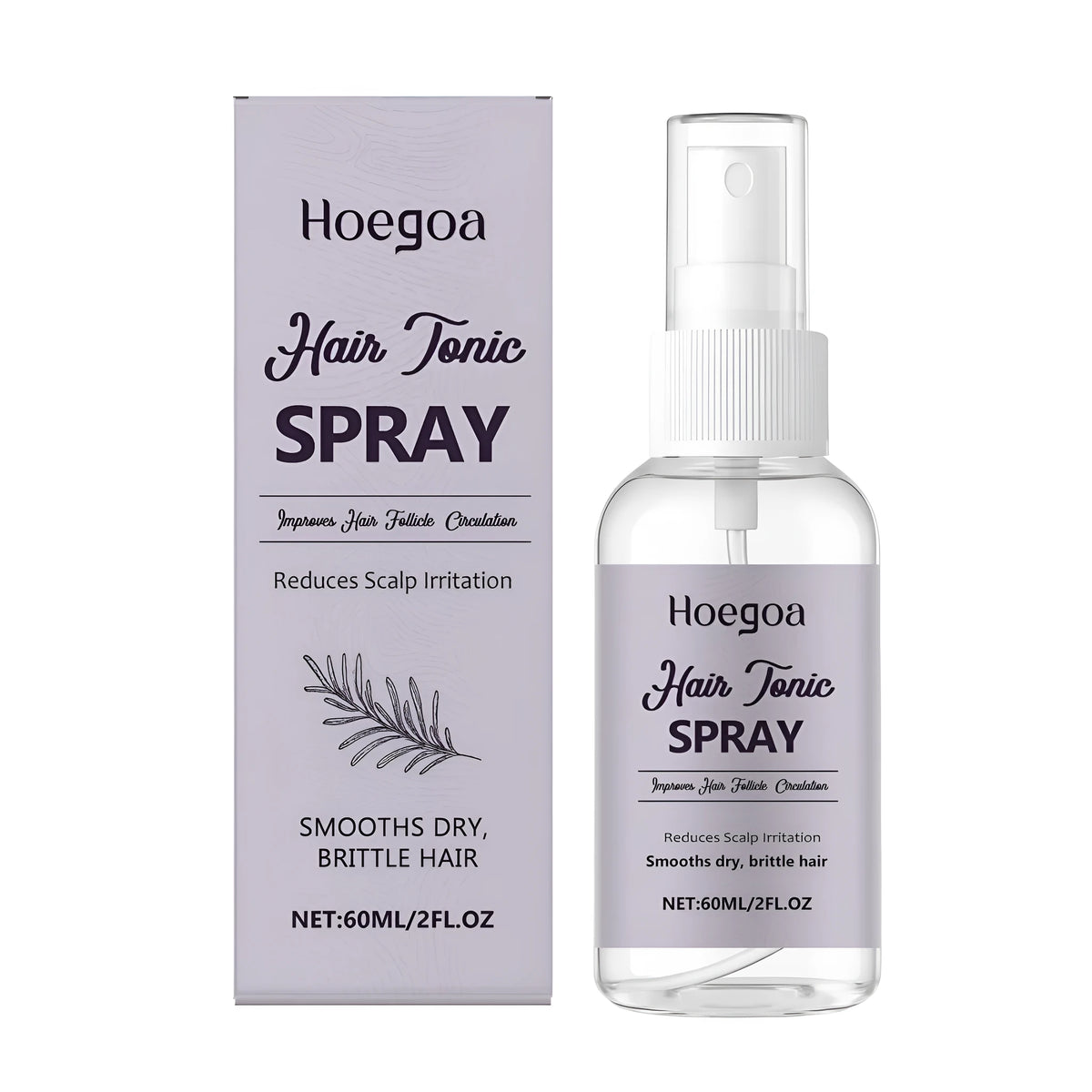 60ml hair tonic spray bottle with ginger root oil, rosemary oil, glycerin and vitamin E
