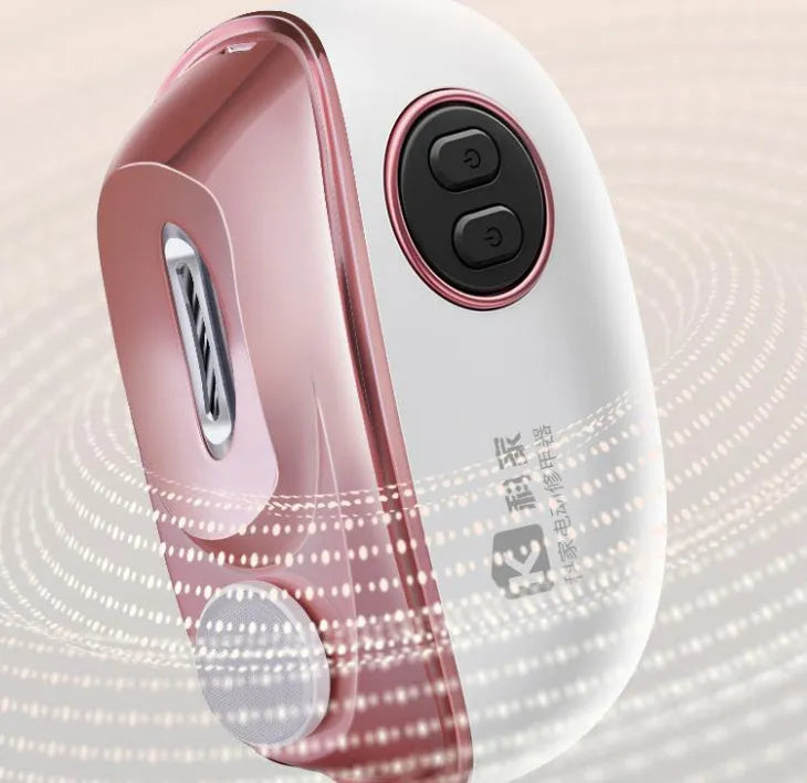 Electric nail clippers and polish tool in blue, orange, or white colours with Type-C charging port