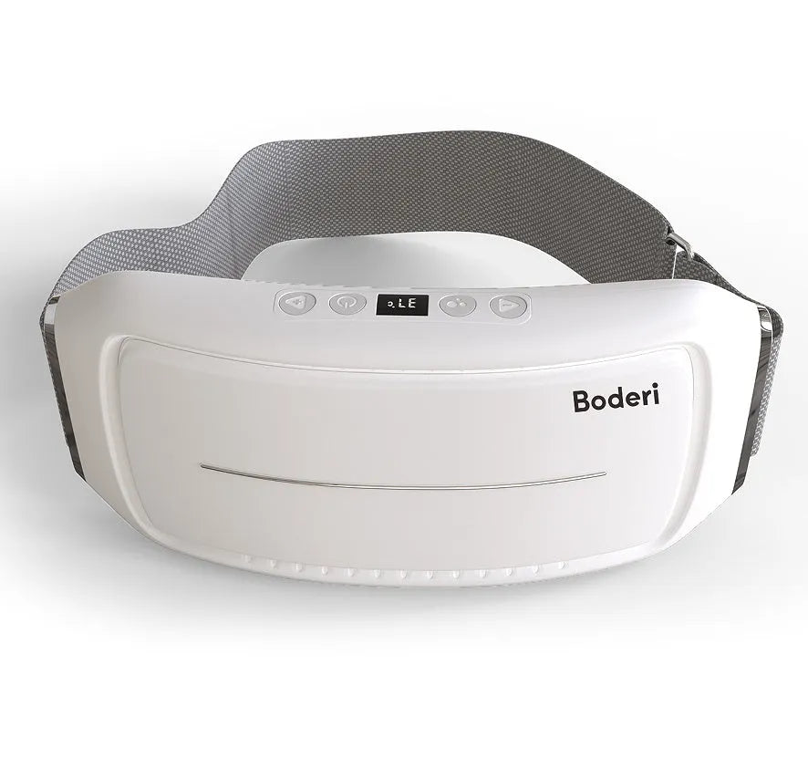 White Tummy Machine abdominal exercise equipment with digital display on a grey floor.