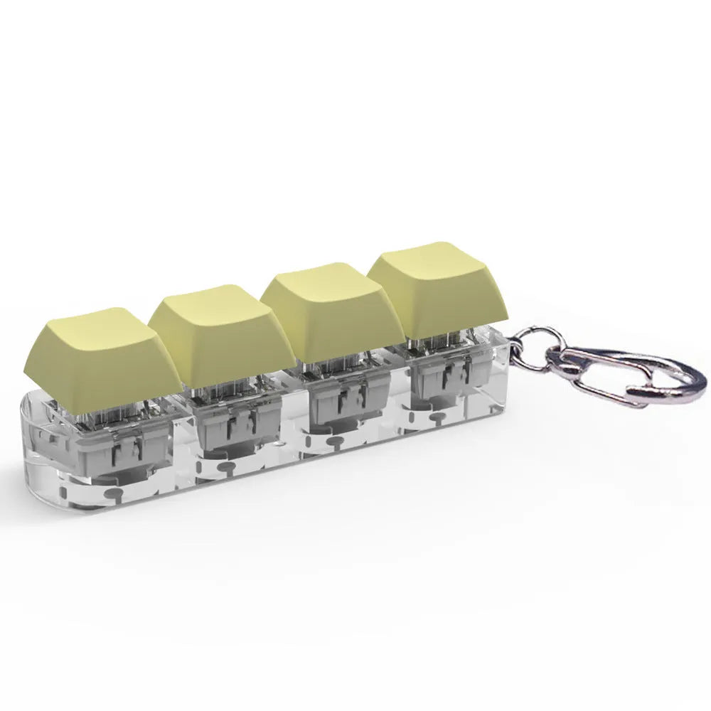 4-key keyboard switch shaft tester with transparent bottom shell showing switch sockets