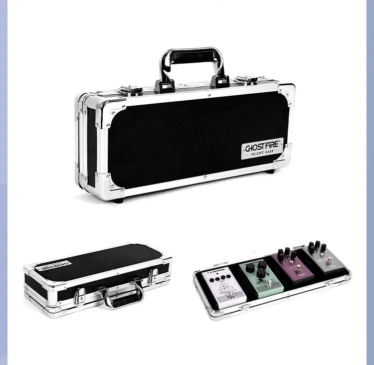 Aviation Box T-EC8 comprehensive guitar effect device in flight case with trumpet-style configuration