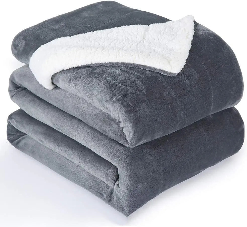 USB electric heating blanket with temperature control showing grey and white colour option