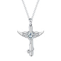Women's cross stethoscope necklace with wings design in copper with electroplated finish