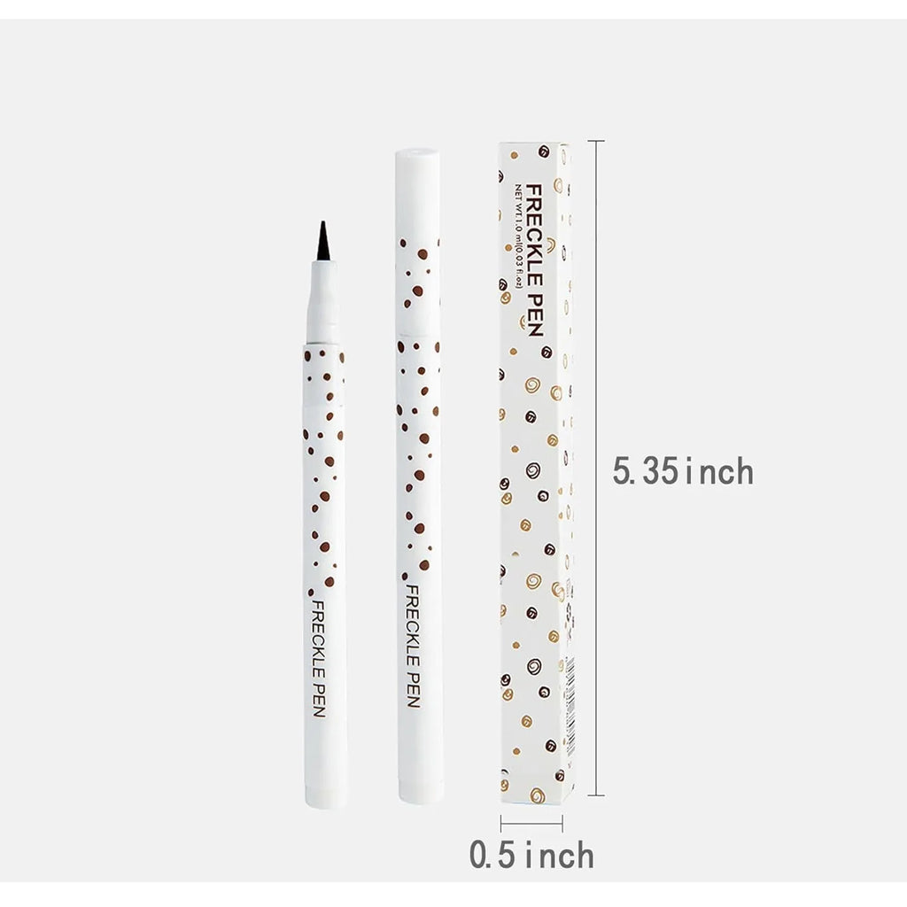 Dark brown freckle pen with precision tip for applying natural-looking waterproof fake freckles