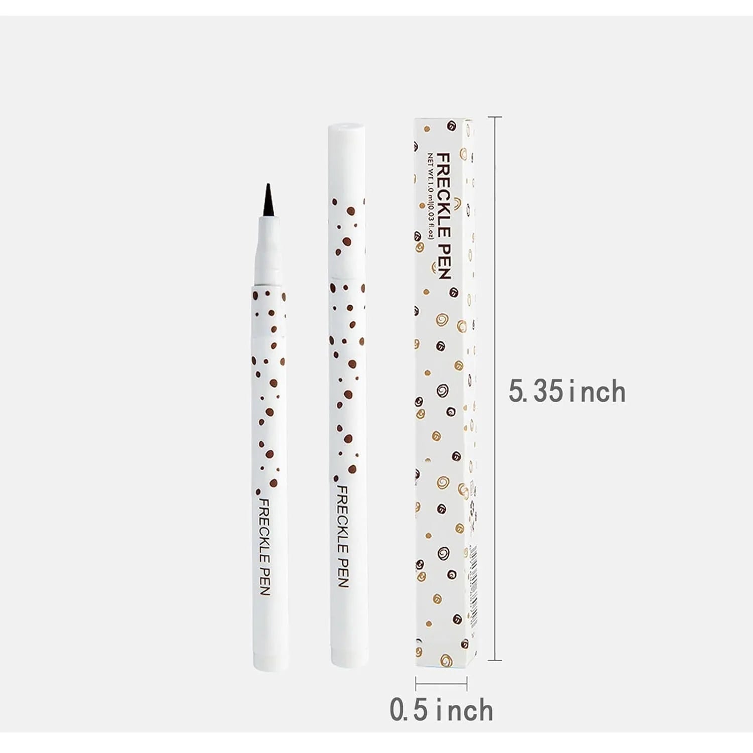 Dark brown freckle pen with precision tip for applying natural-looking waterproof fake freckles