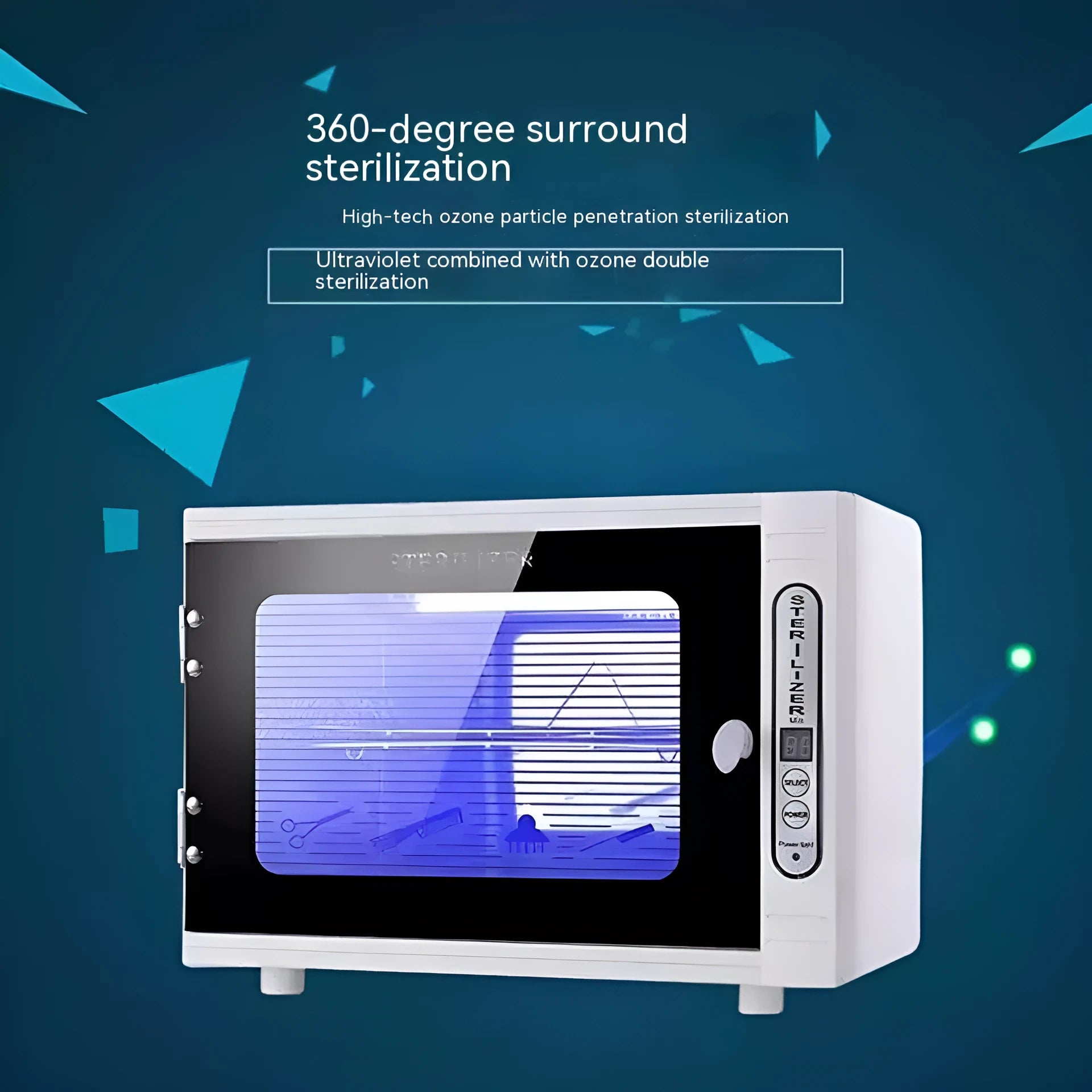 Small silver UV sterilizer for professional beauty and barbering tool sanitation