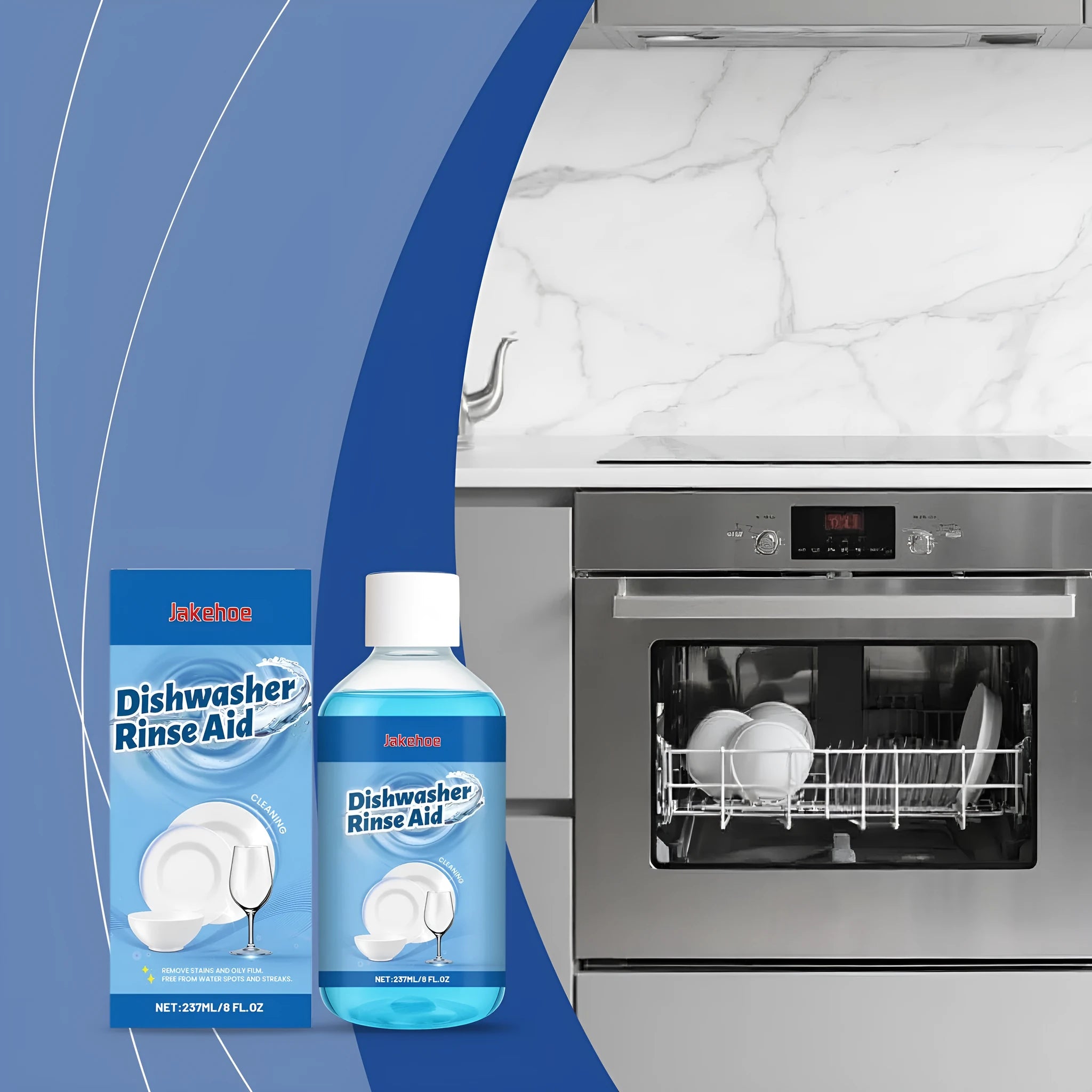 237ml bottle of dishwasher detergent aid cleaning lotion for removing oil and stains