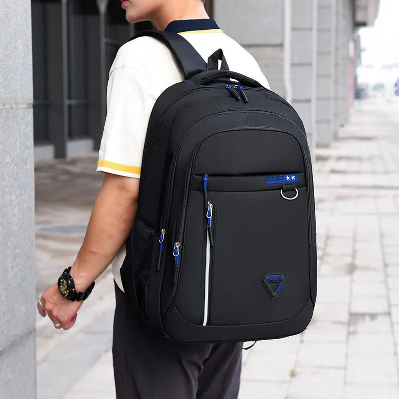 Men's Oxford cloth schoolbag in four colours with large capacity and air pillow belt