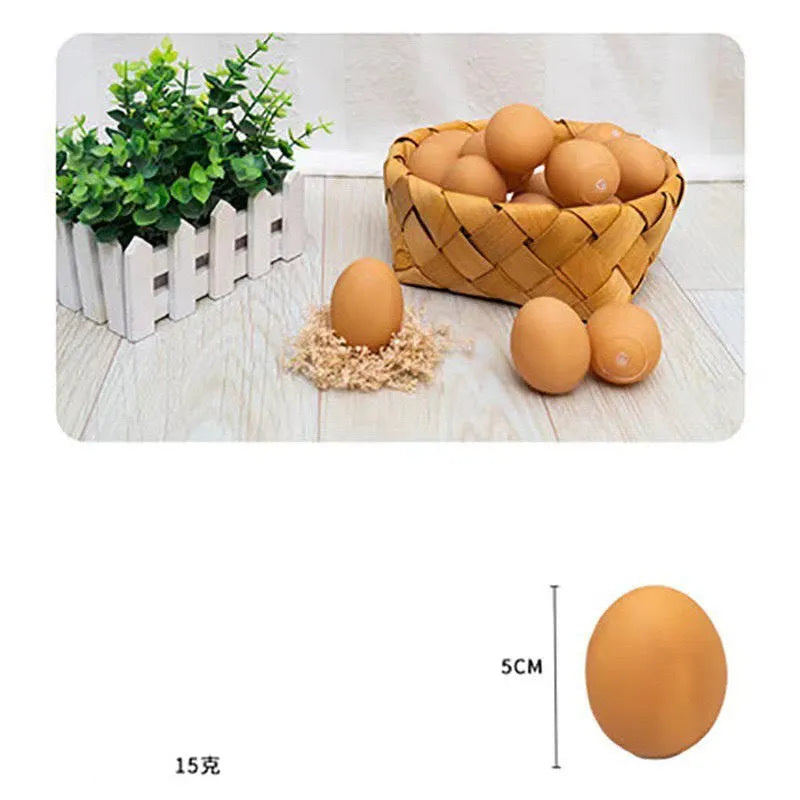 Orange rubber egg-shaped dog chew toy with crinkly sound for small medium breeds
