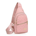 Oxford cloth crossbody chest bag with plaid pattern in multiple colour options