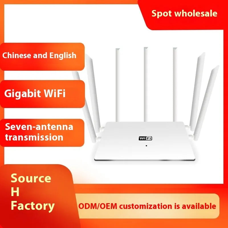 Black or white dual-band gigabit router with multiple antennas for through-wall home WiFi coverage.