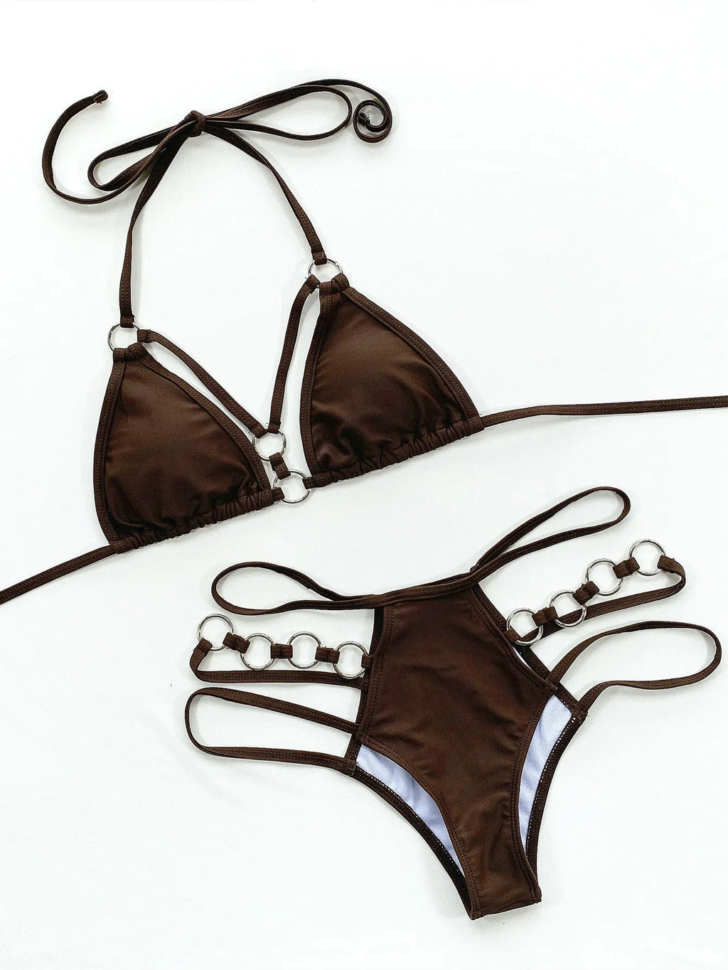 Women's separated bikini swimwear set with shorts in nylon fabric