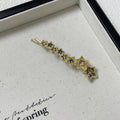 Gold electroplated Korean style bangs barrette with side clip and rhinestone star decoration