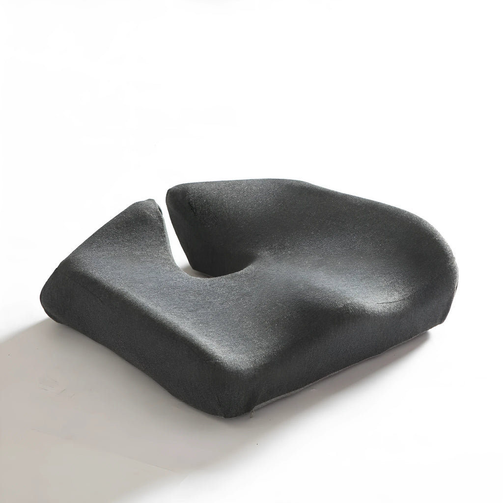 Memory foam office chair cushion in grey colour with 36x40x11cm dimensions