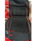 Square black car ventilation seat cushion with power cord on car seat