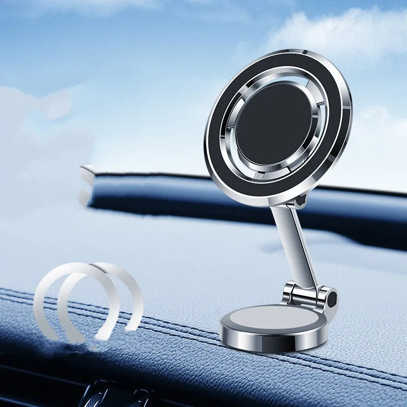 Car mobile phone holder with 360-degree rotation on centre console in black or silver