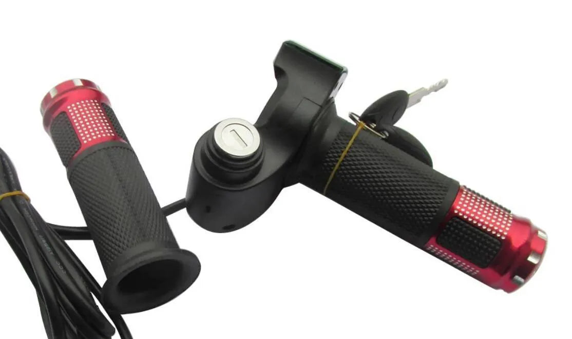 Electric scooter replacement handlebar section in blue, red, silver, and yellow colour options.