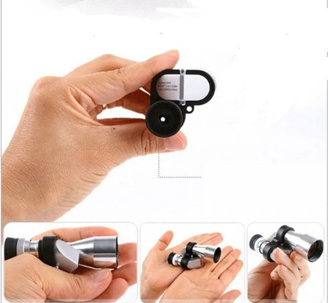 Aluminium alloy pocket monocular telescope with 8x20mm specification and foldable rubber eyecup
