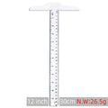 30cm plastic T-square ruler in transparent or orange yellow with measurement markings