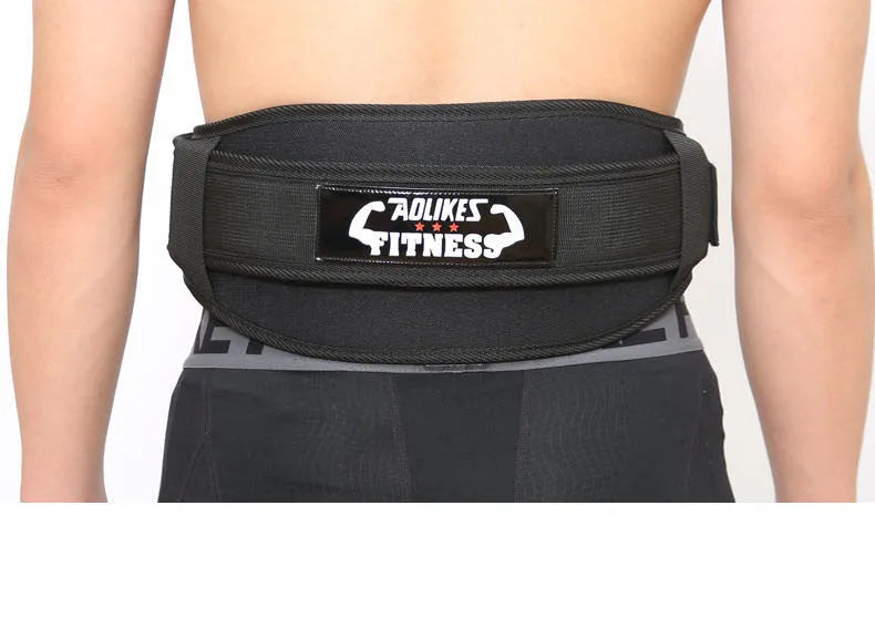 Nylon fitness weightlifting waistband with hook and loop closure in black, red and yellow colour options