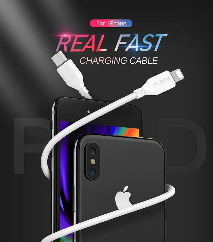 White braided nylon Apple USB-C to Lightning cable measuring 1 metre with aluminium connectors