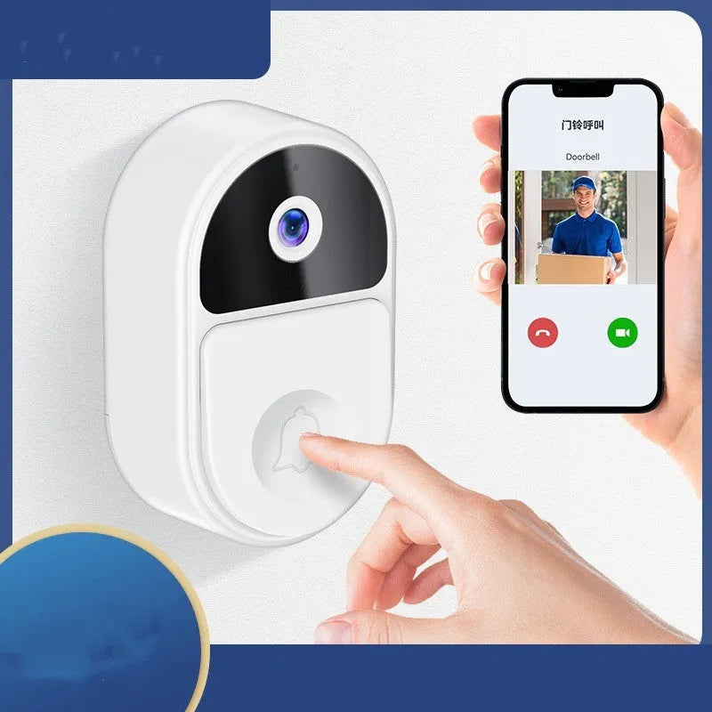 Doodle Smart Visual Doorbell V8 unit in black or white, showing front button and camera.