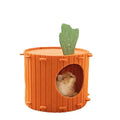 Natural felt semi-enclosed cat nest with drilled holes available in M and L sizes