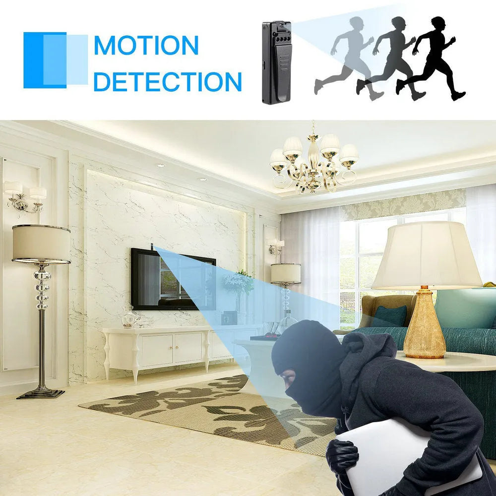 Black 1080p HD home security camera with night vision and motion detection