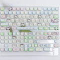 PBT sublimation key cap set featuring colourful cat and puppy artwork for mechanical keyboards