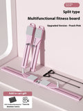 Purple and pink multifunctional split ski machine trainer with PP plastic construction on white background