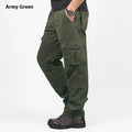 Men's thick wool-lined velvet cotton overalls in a loose straight-leg fit