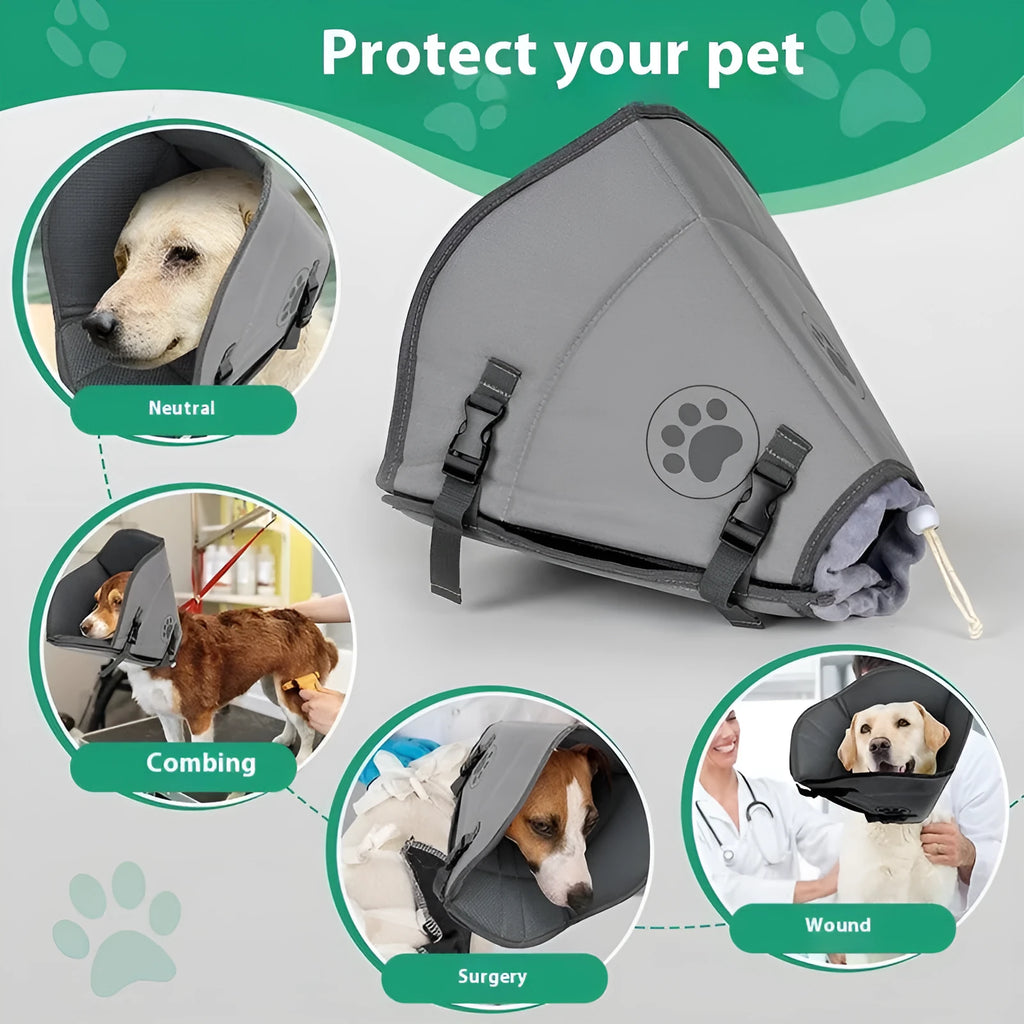 Polyester pet sterilization collar in adjustable sizes with anti-bite ring