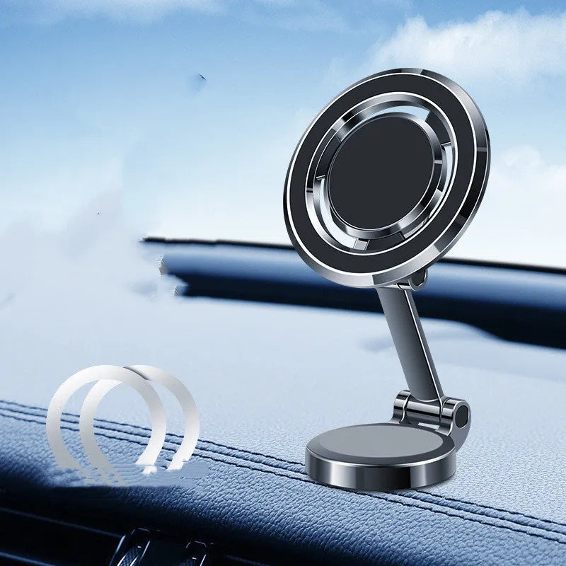 Car mobile phone holder with 360-degree rotation on centre console in black or silver
