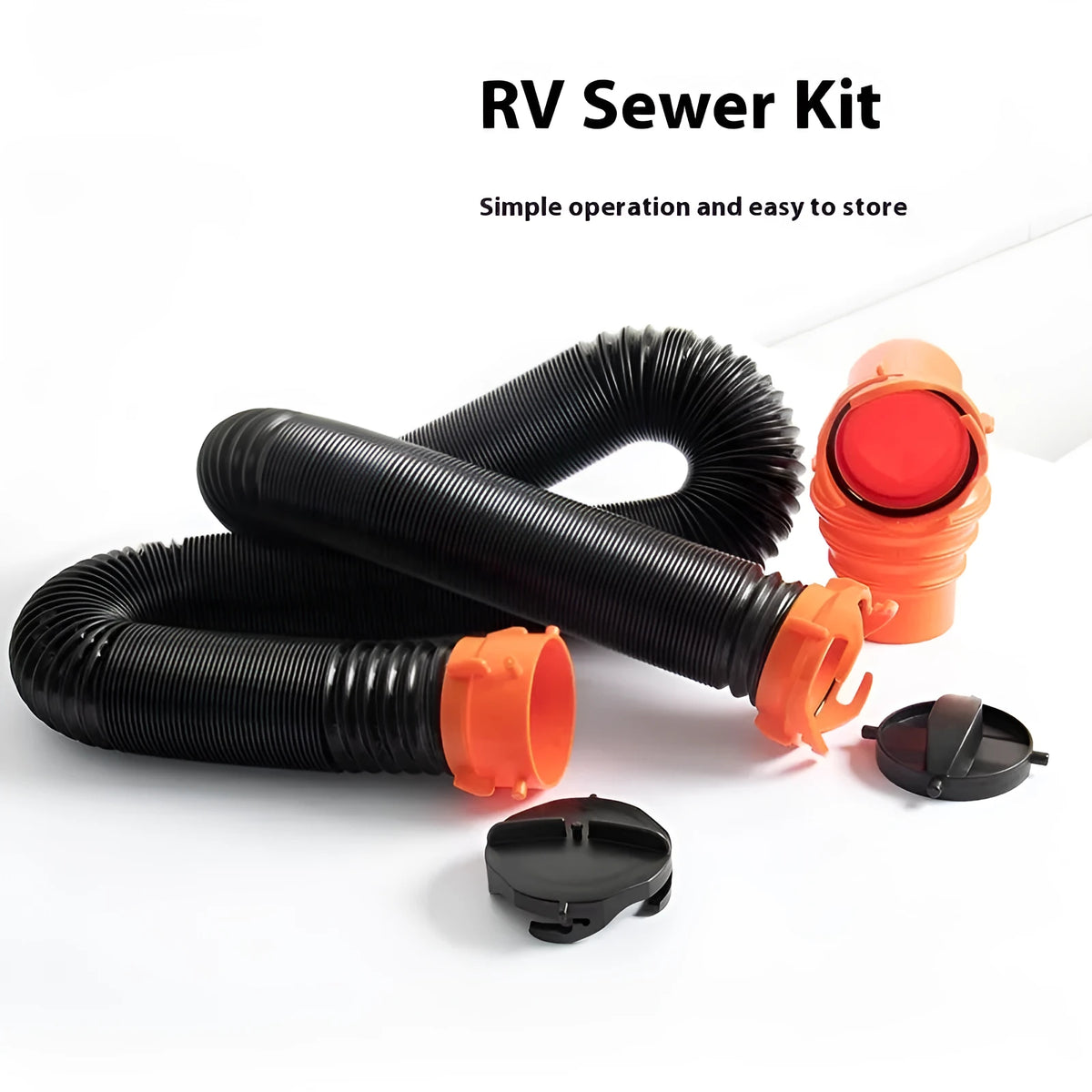 90-degree rotary elbow joint accessory for flexible sewage hose connection.