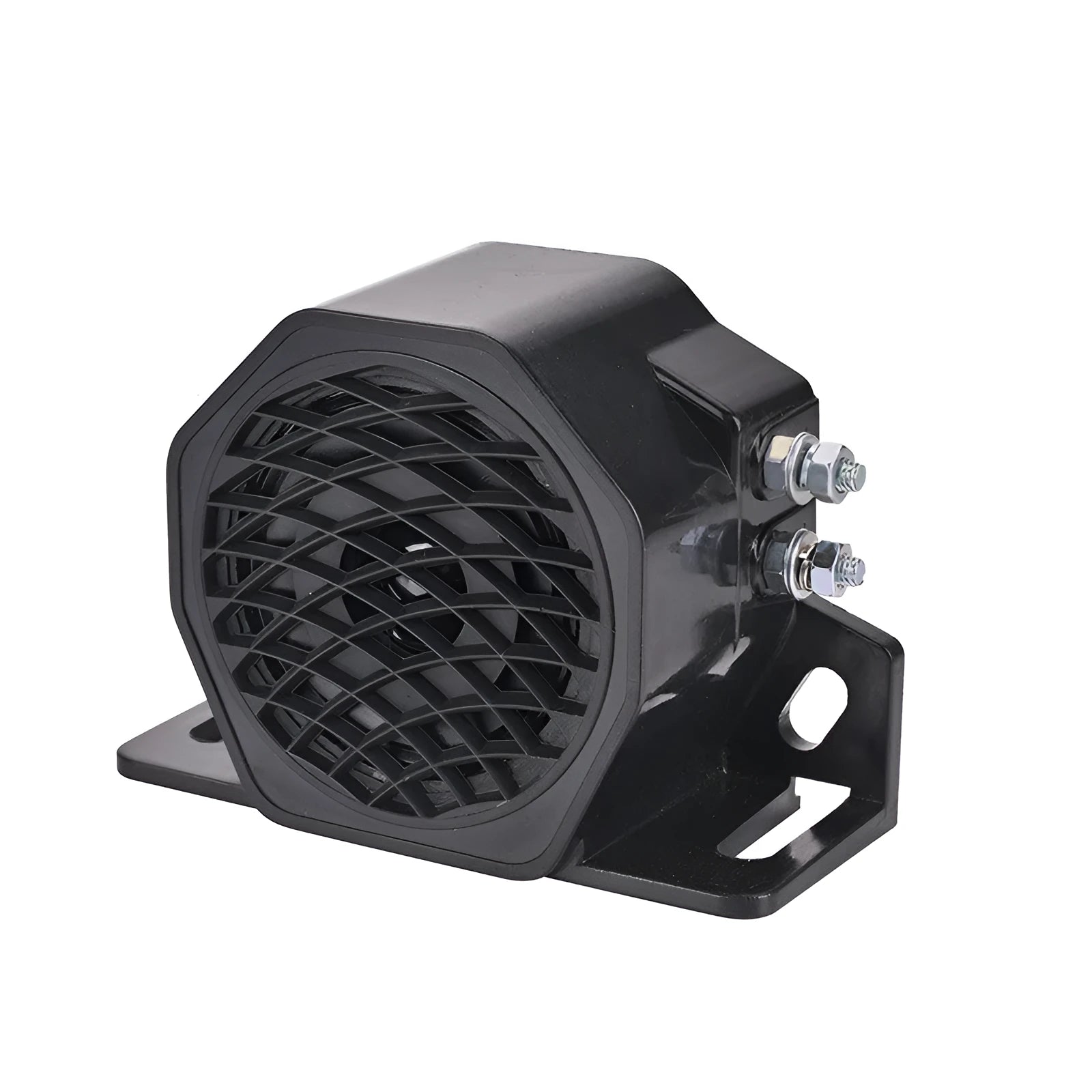 Black GQ-208A 12-80V universal reversing horn for commercial vehicles