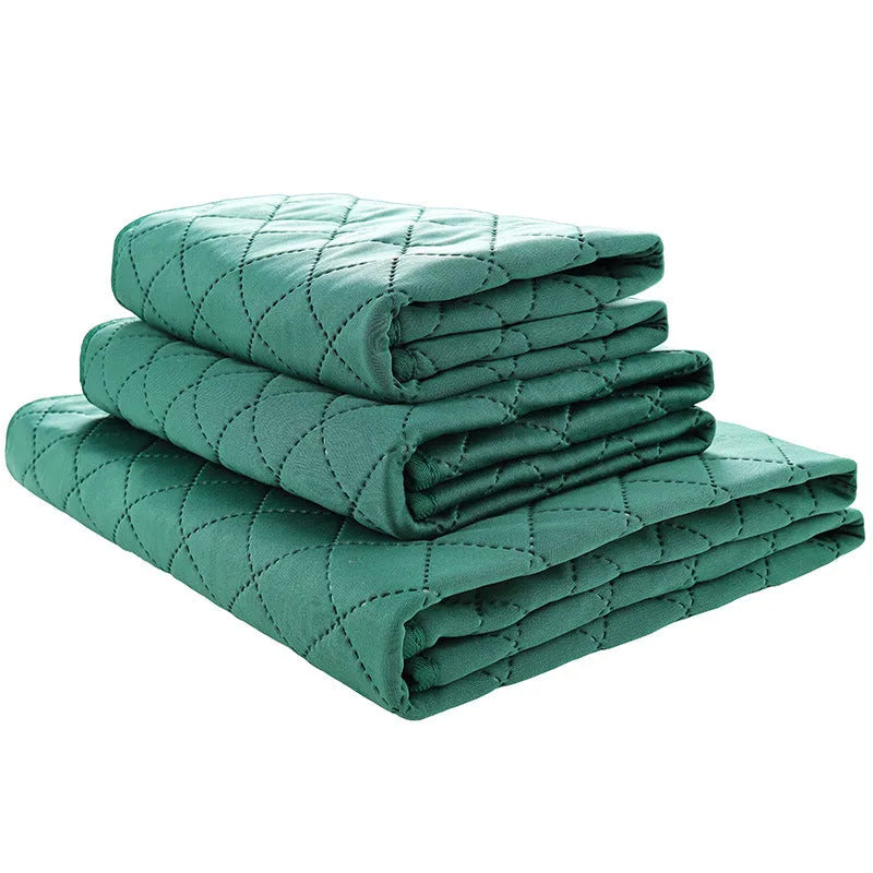 Bamboo fibre pet training pad in green or beige, fixed-point dog mat in sizes S M L