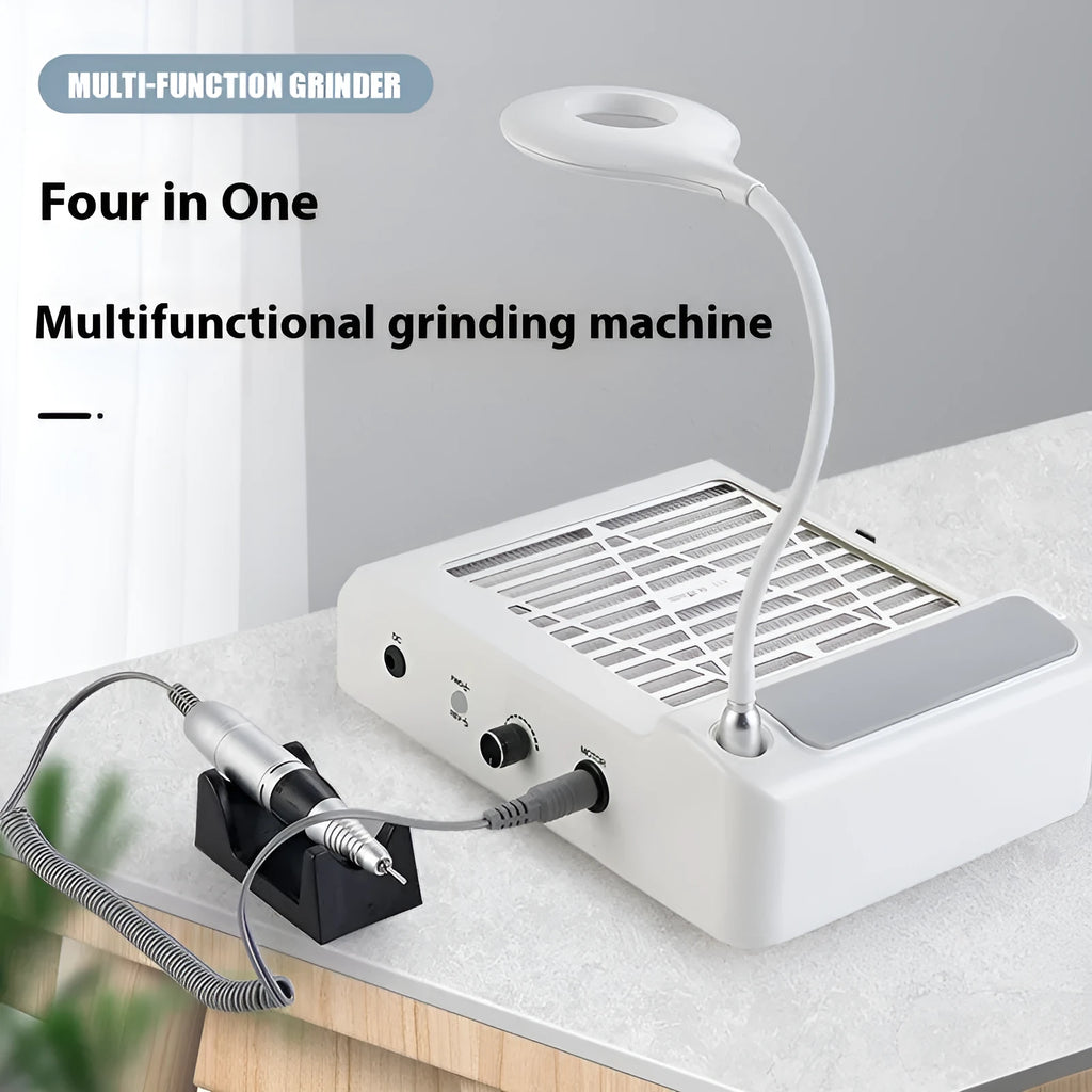 White multifunctional nail polishing machine with vacuum cleaner, American and European plug options