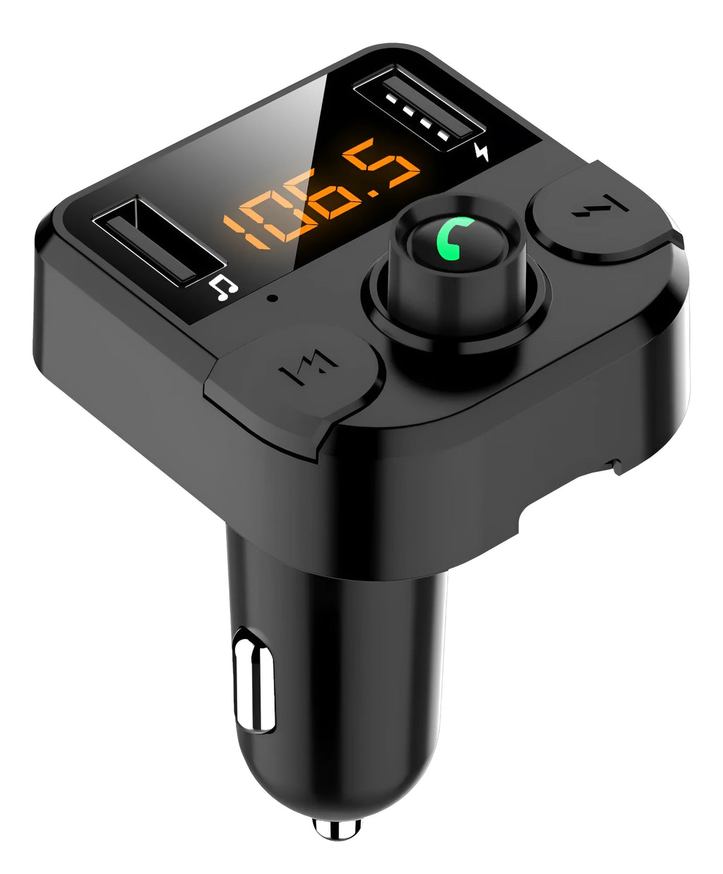 Black BT36B car MP3 Bluetooth player unit for cigarette lighter socket.