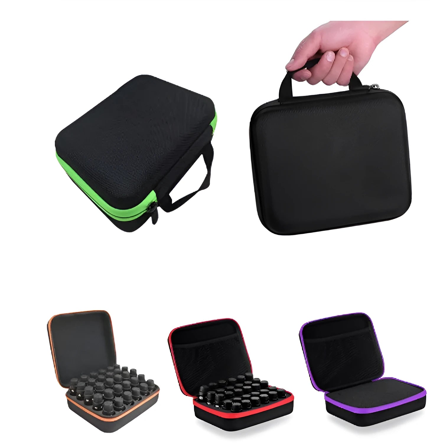 Essential oil storage bag with 30 compartments for 15ml bottles in EVA material