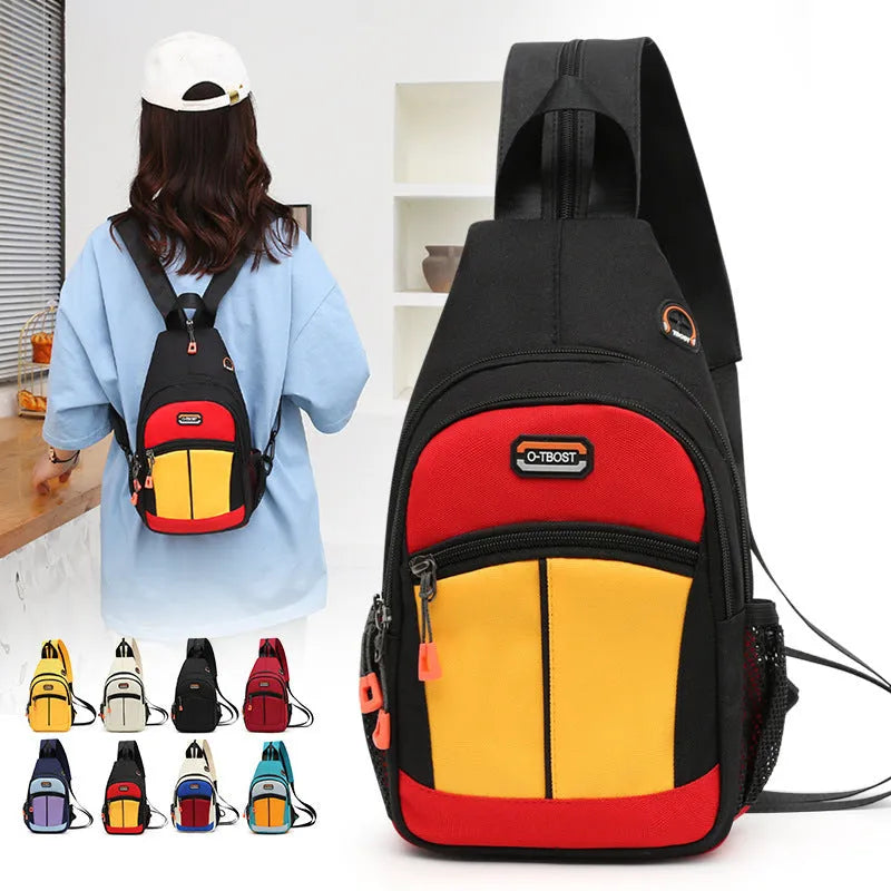 Women's multifunctional sports backpack shoulder bag in Oxford cloth with USB design, medium vertical square shape, 11-inch compartment.