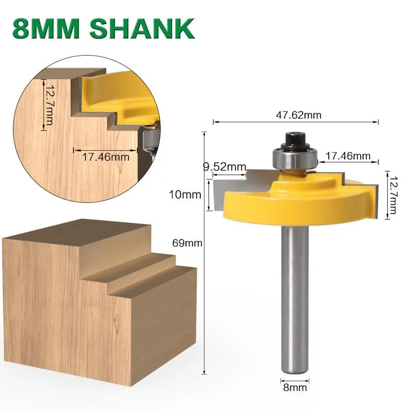 Door and window step knife router cutter with 8mm round shank and carbide tip