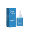 Copper peptide hair oil in square glass bottle with dropper, 30ml capacity for hair treatment
