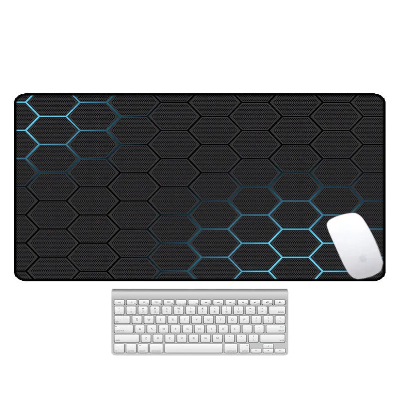 Large natural rubber computer desk pad with non-slip backing showing one of seven pattern options