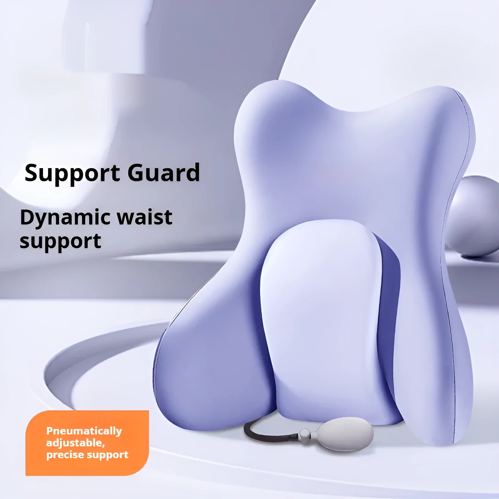 Ergonomic memory foam backrest waist pad with a removable washable cover.