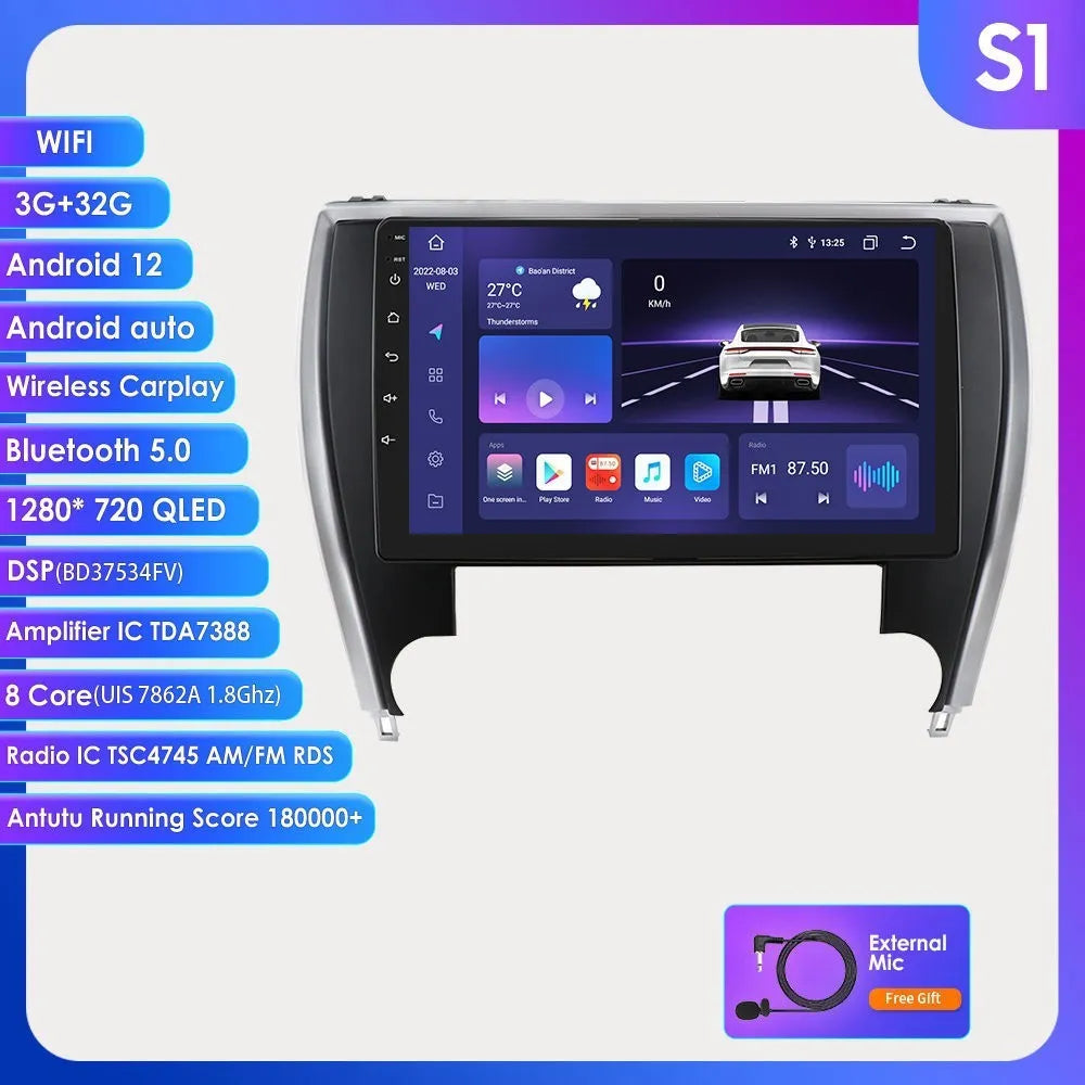 10-inch car navigator MP5 all-in-one machine for Toyota Camry 2015 dashboard installation