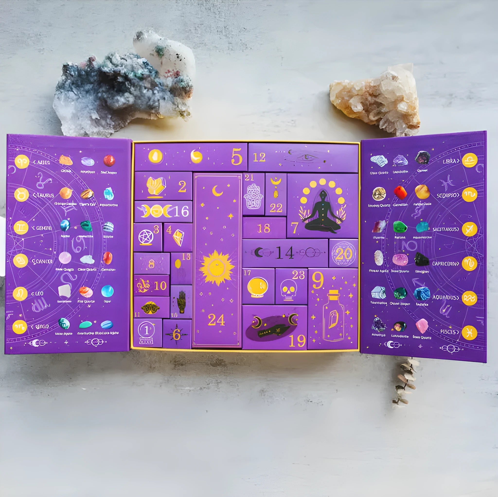 Large rectangular paper Halloween countdown gift box with festive design.