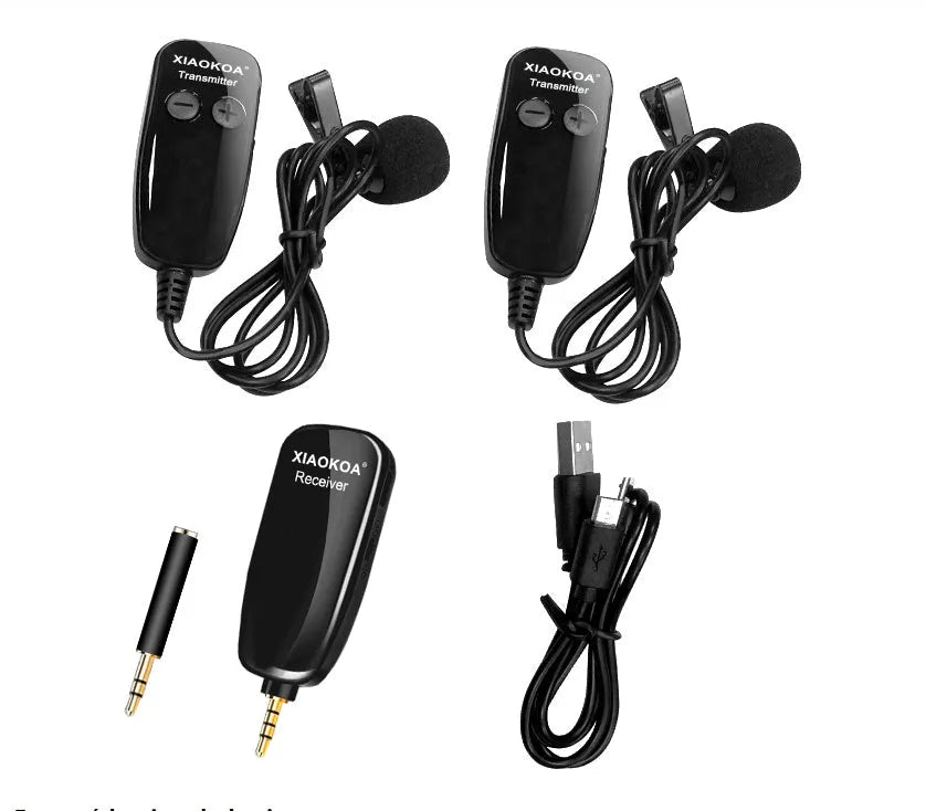 Black lavalier microphone with 3.5mm plug for mobile phone voice recording