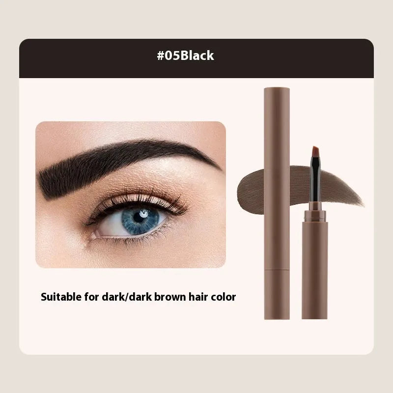 Double-headed eyebrow cream with pencil and powder ends in a choice of five natural shades